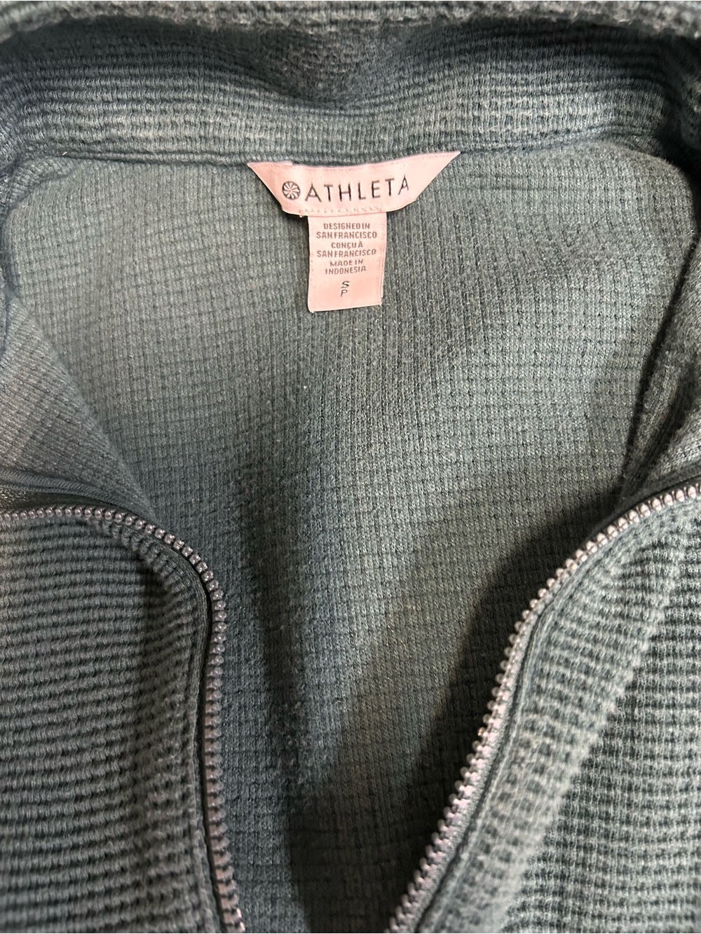 Athleta Half-Zip Waffle-Knit Pullover in Green - Picture 7 of 8